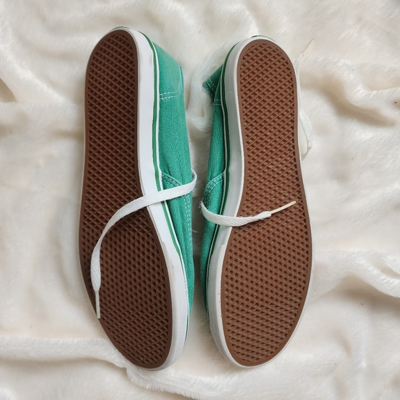 VINTAGE Womens Green VANS Distressed Kelly Green Low Sole Size 10 Y2K - Picture 2 of 4